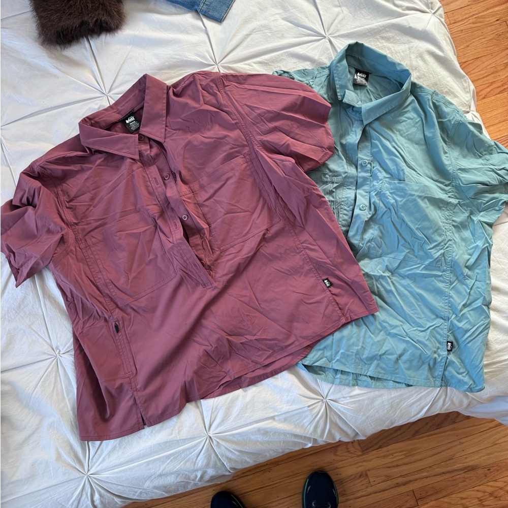 REI Short-Sleeve Button Pullover in Seafoam